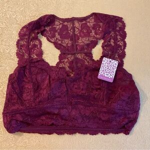 S/M ANEMONE Maroon Lace Bralette